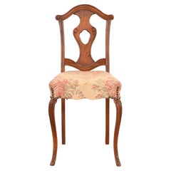 Antique French Louis XV Petite Carved Walnut Side Chair, circa 1920s