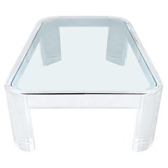 Les Prismatiques Rare Lucite and Glass Rectangular Coffee or Cocktail Table