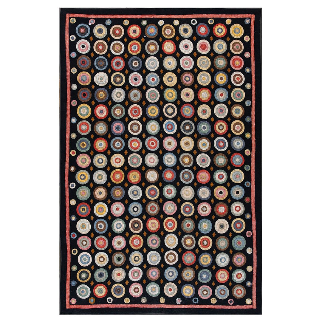 Early 20th Century American Penny Rug ( 5' x 7'7" - 152 x 232 )