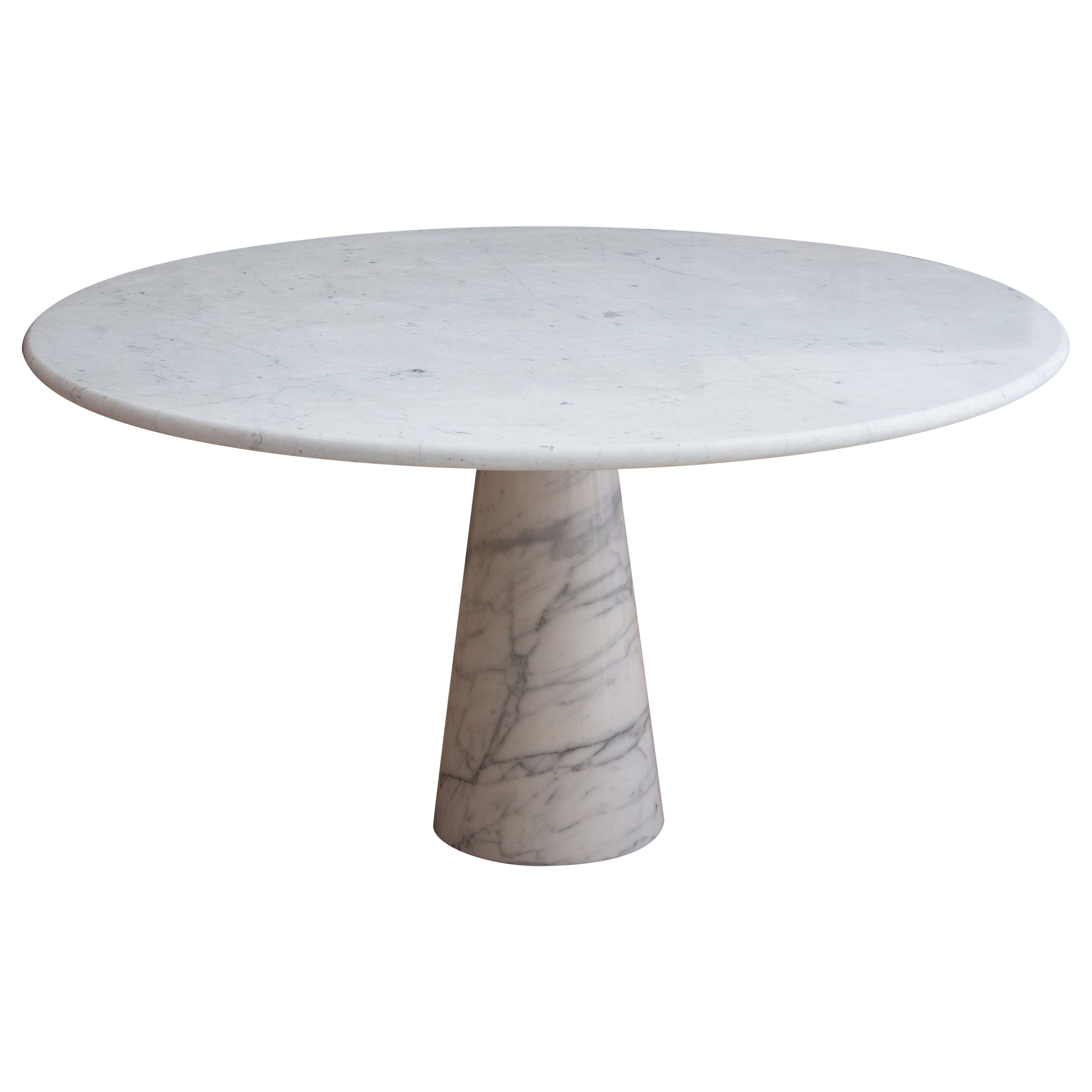 Round Marble Dining Table in the Style of Angelo Mangiarotti