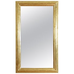 Italian 23k Giltwood Molded Frame Mirror, Original Beveled Mirrorplate, 19th Cen
