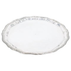 English Silver Plate Round Shape Barware / Tableware Serving Tray