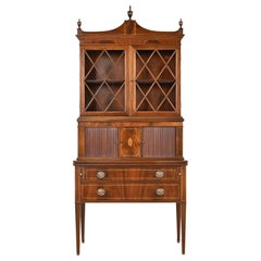 Federal Mahogany Secretary Desk With Bookcase Attributed to Imperial Furniture