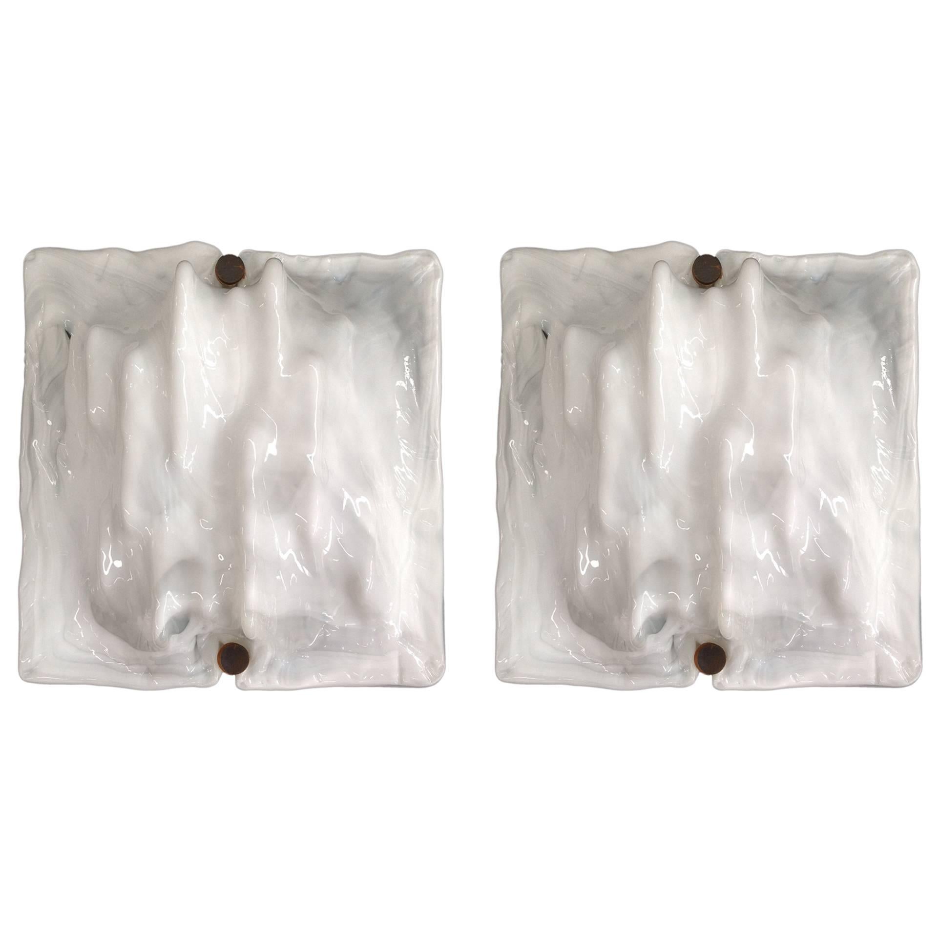 Large Pair of Wall Sconces by Toni Zuccheri for Venini