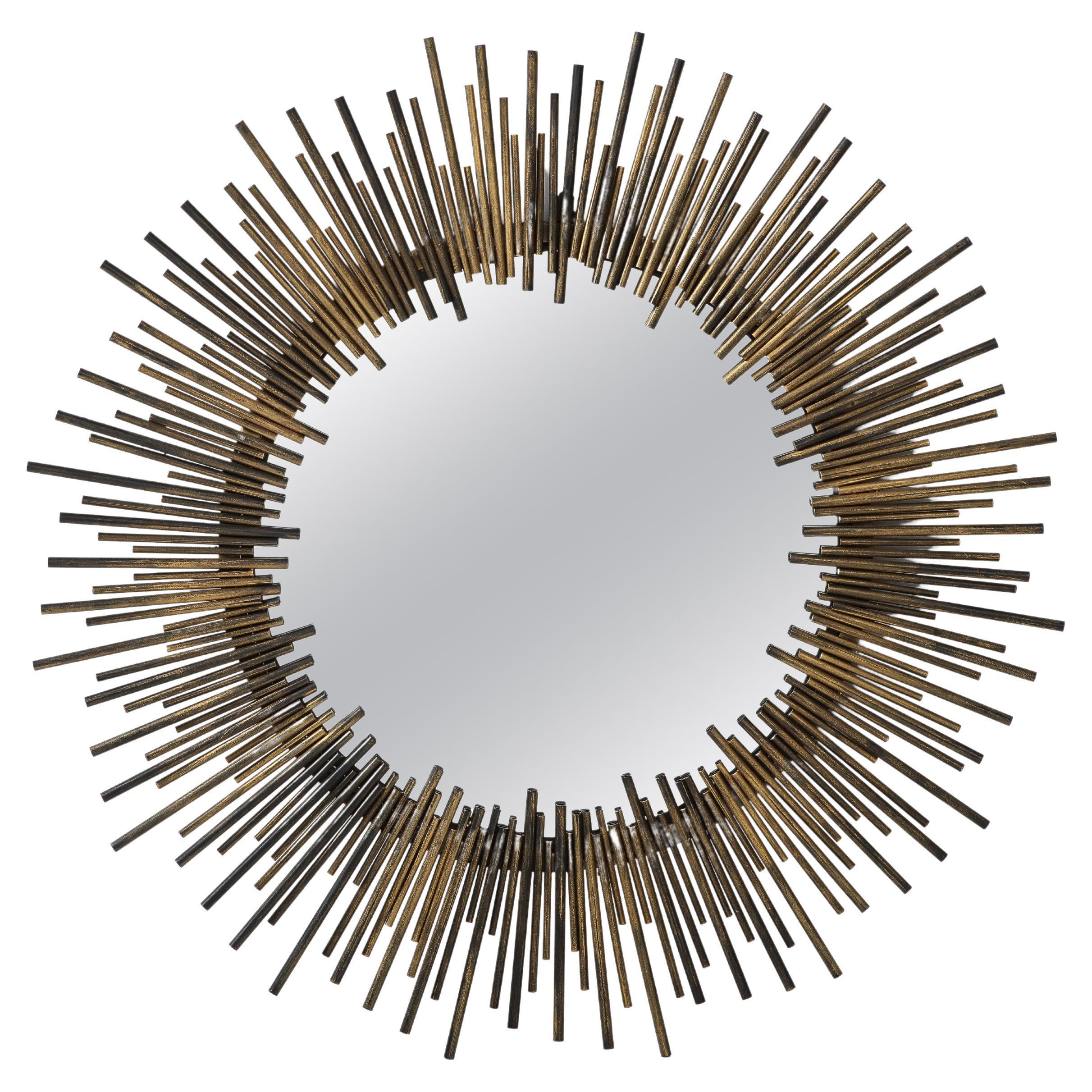 French Brass, Bronze Sunburst Mirror