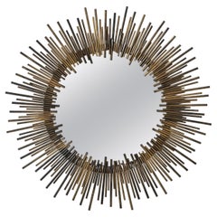 French Brass, Bronze Sunburst Mirror