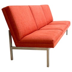 Jack Cartwright for Founders Sofa W/ Aluminum Frame, New Orange Upholstery