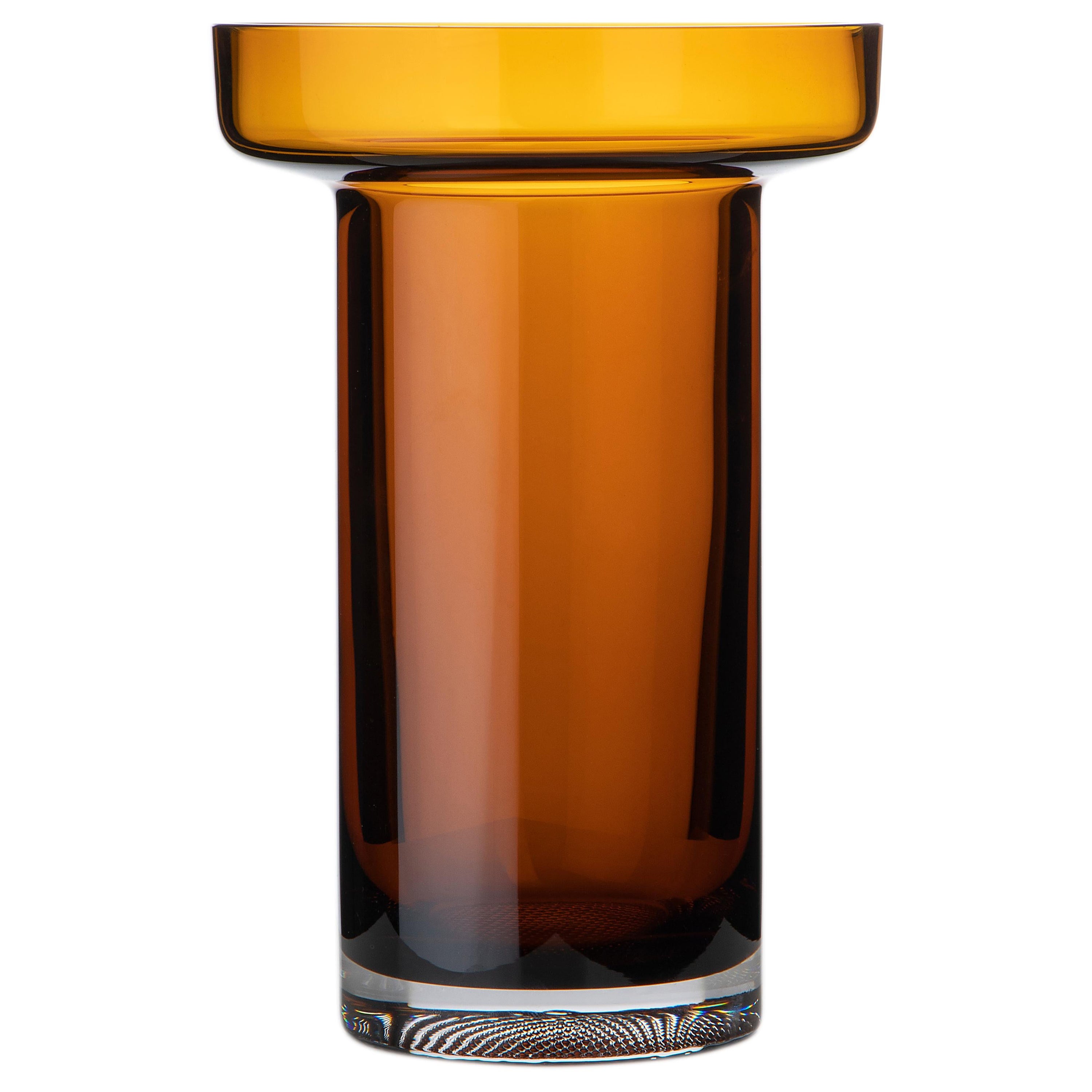 Kosta Boda Limelight Amber Tall Vase  For Sale