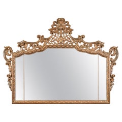 19th Century Large Chippendale Revival Overmantel Mirror