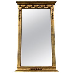 Used circa 1950s Gilt Framed Wall Mirror Stamped Made in Italy to the Rear