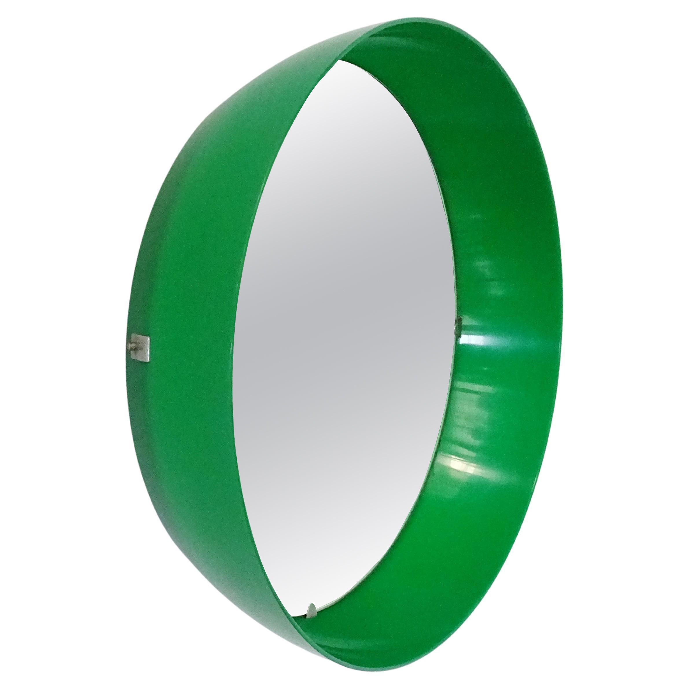 Early Kartell Green Plastic Pop Art Mirror, Italy, 1960s For Sale