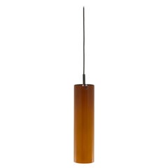 Cylinder Shaped Amber Murano Glass Pendant by Venini, 1980s