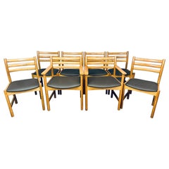 Retro Set of 8 1960s Oak Danish Poul Volther for Sorø Stolefabrik Dining Chairs
