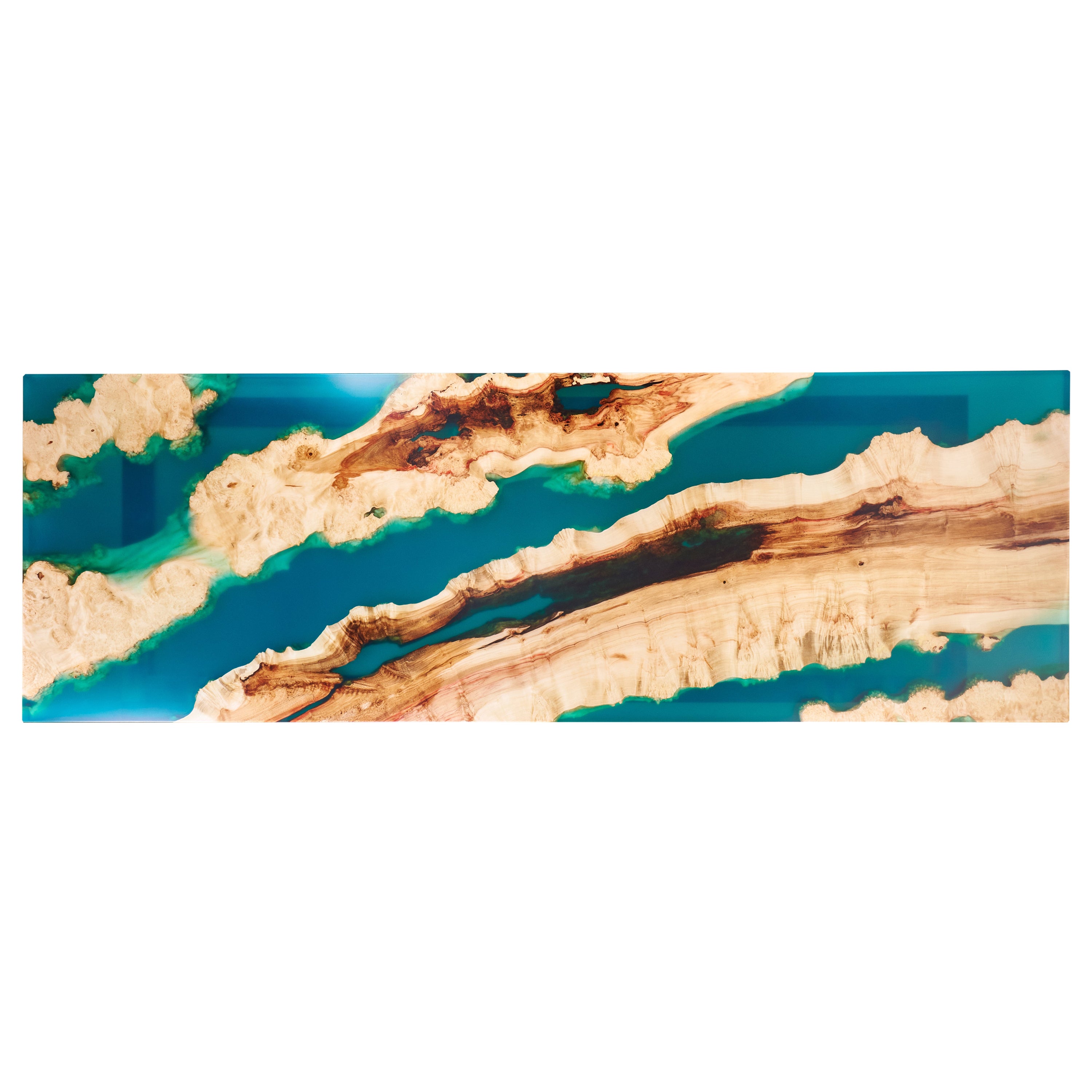 Emerald Vein Live Edge Artwork Ancient Maple Burl Modern Dining Table For Sale