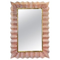 Moderne rosa Muranoglas-Spiegel