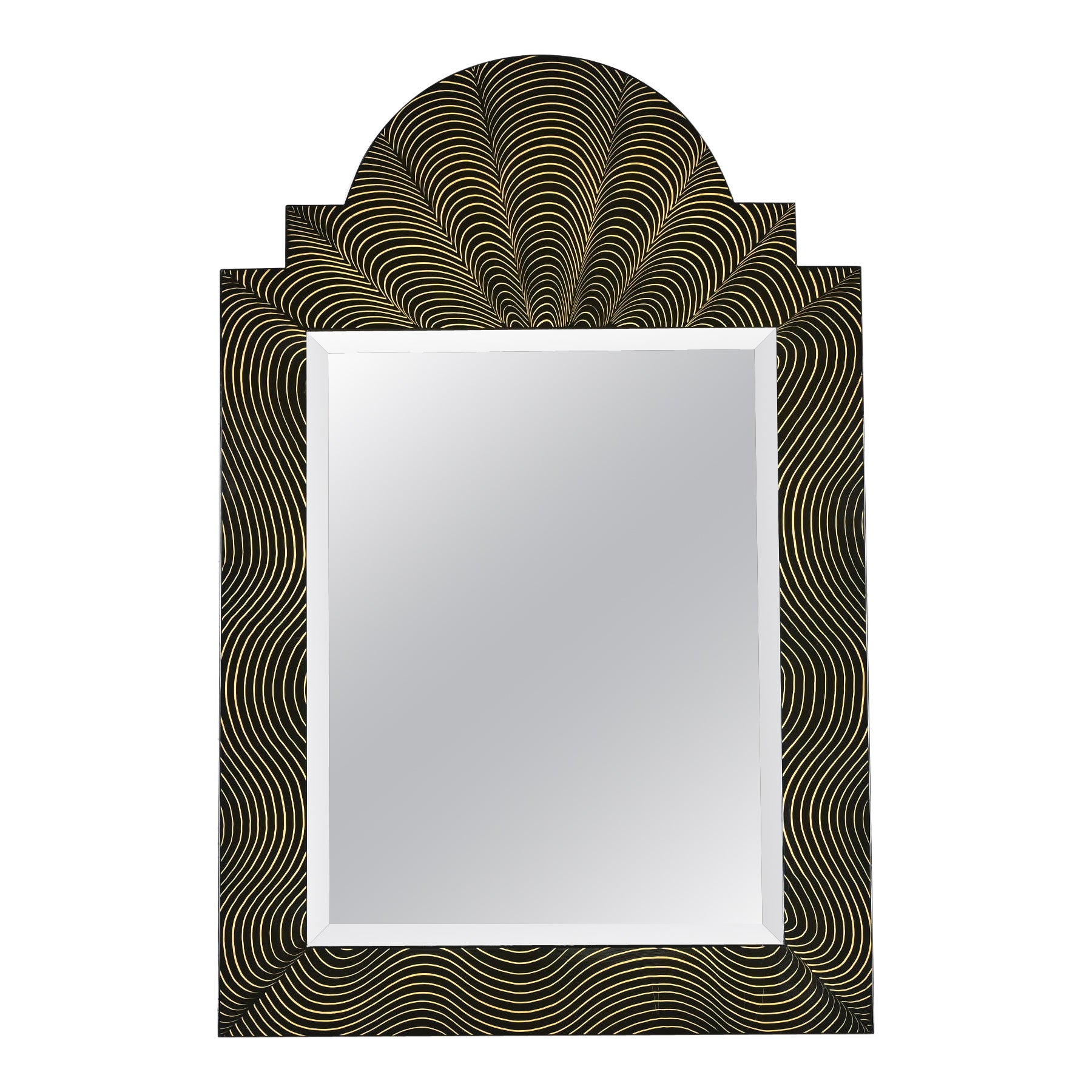 Ferdinand Digennaro Art Deco Studio Made Lacquered Wall Mirror For Sale