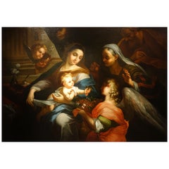 Holy Family with Saint Anne and Angel, 18th Century Italian School