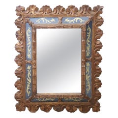 Early 20th Century Baroque Style Carved Wood Wall Mirror