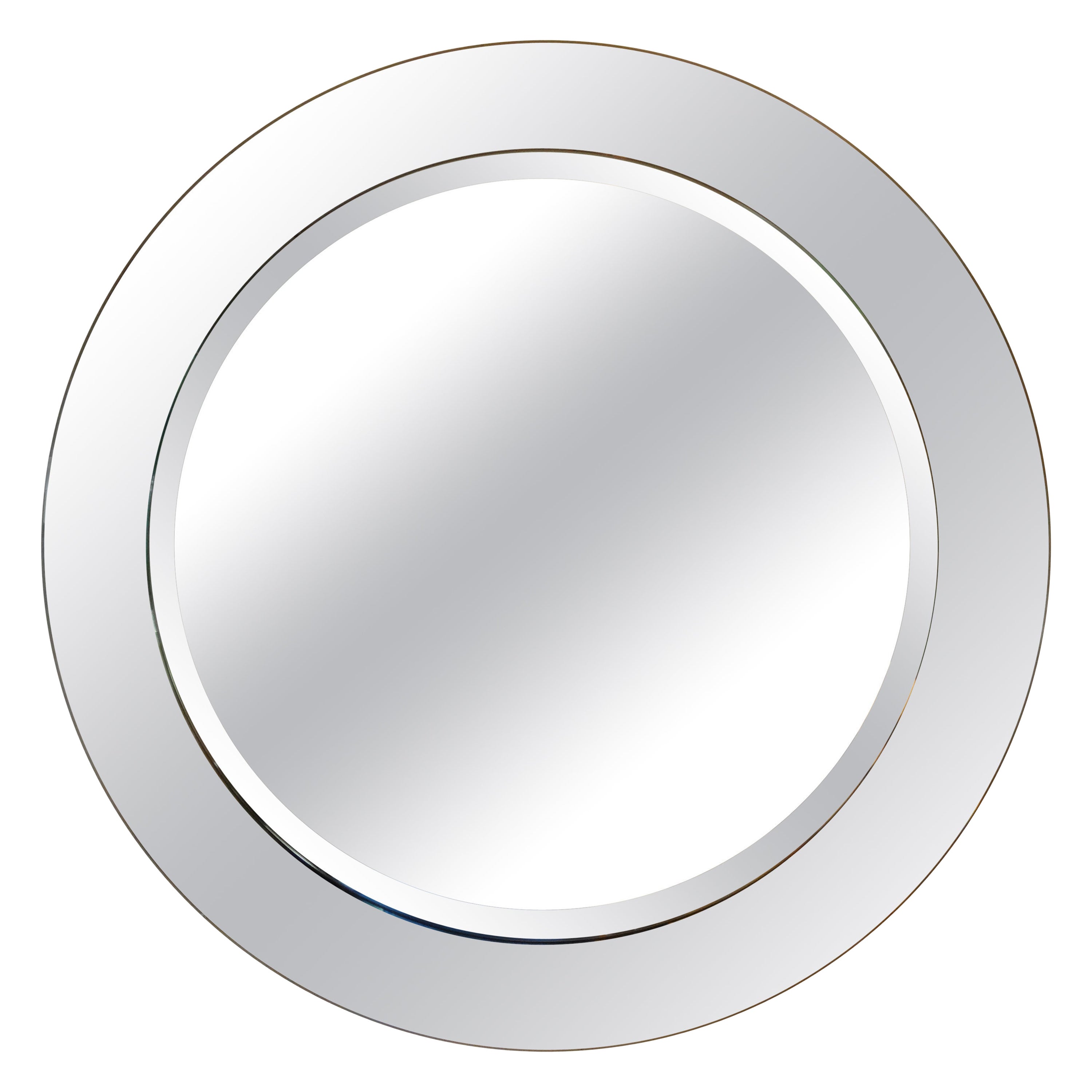 Italian Modern Fontana Arte Inspired Beveled Mirror