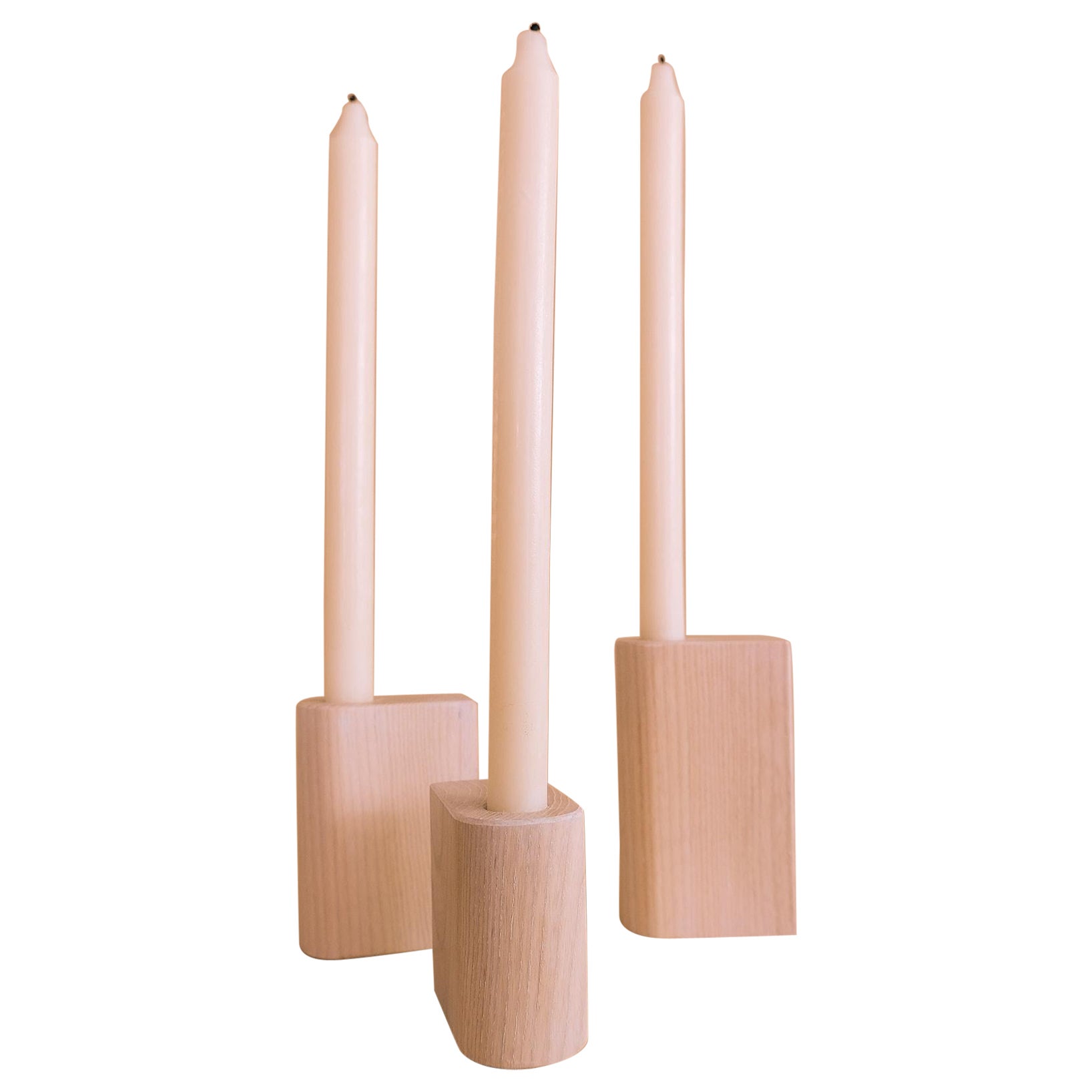 Solid Wood Candleholders - Ash For Sale