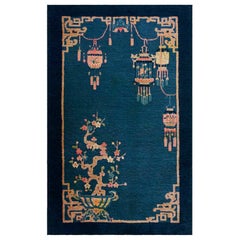 Chinesischer Art-déco-Teppich des frühen 20. Jahrhunderts ( 3' x 4'8" - 91 x 142)