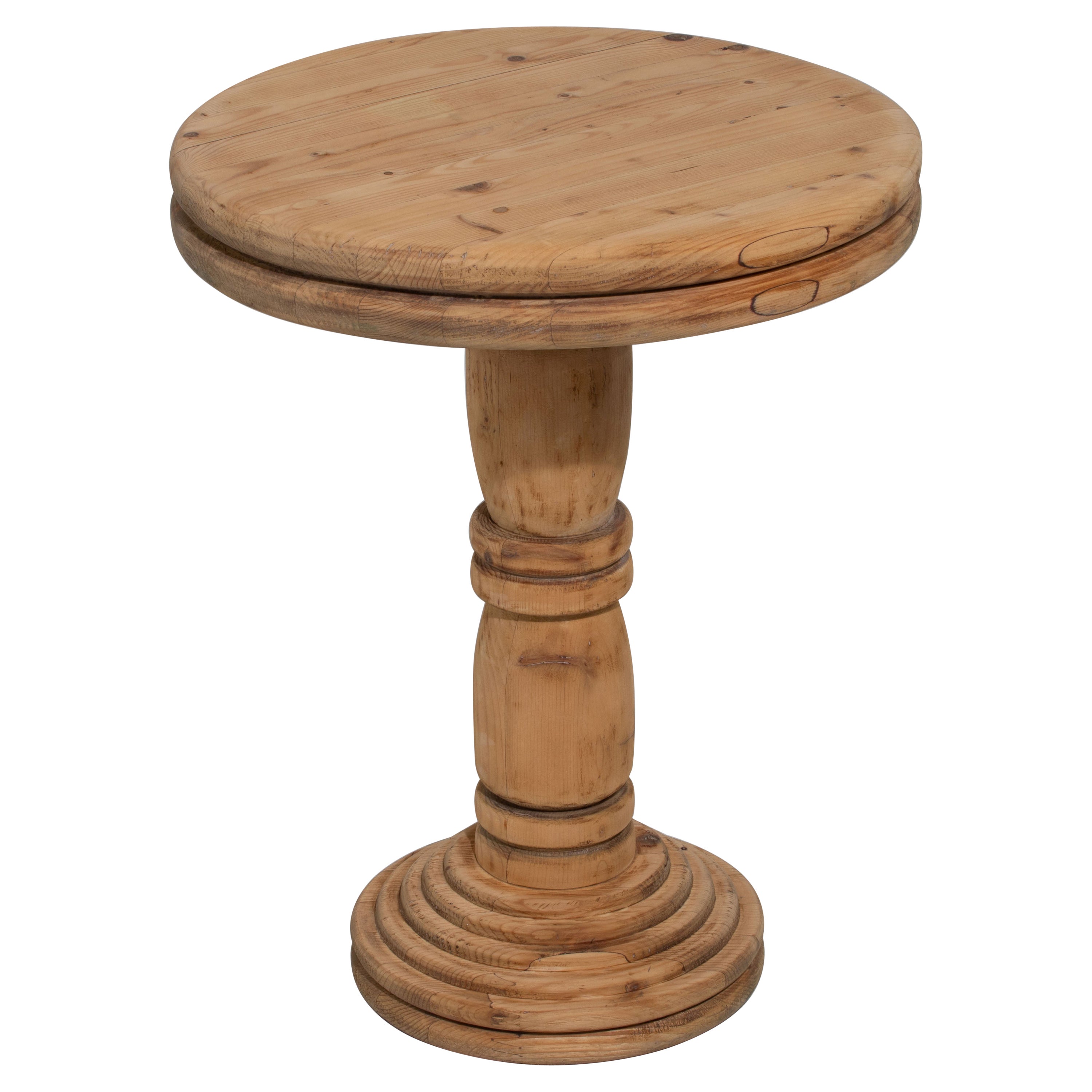French Vintage Raw Pine Pedestal For Sale