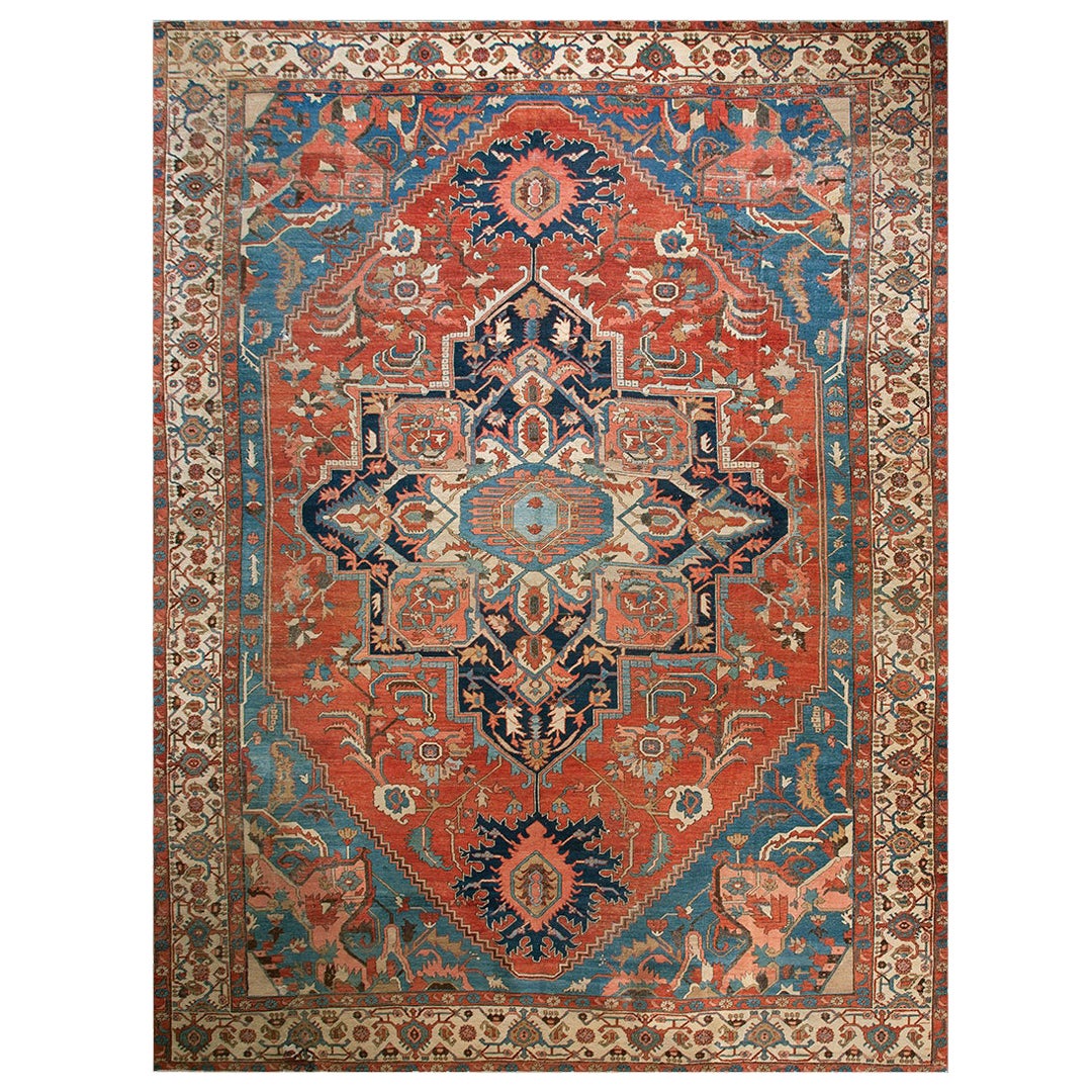 19th Century N.W. Persian Serapi Carpet ( 11'10" x 15'10" - 361 - 483 ) For Sale