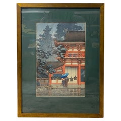 Kawase Hasui Signed Japanese Woodblock Print Kasuga Shrine in Nara, 1933