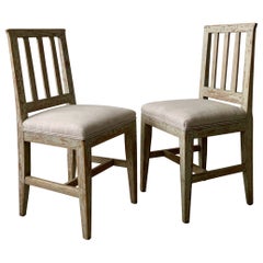 Antique Pair of 19th Century Swedish Country Chairs