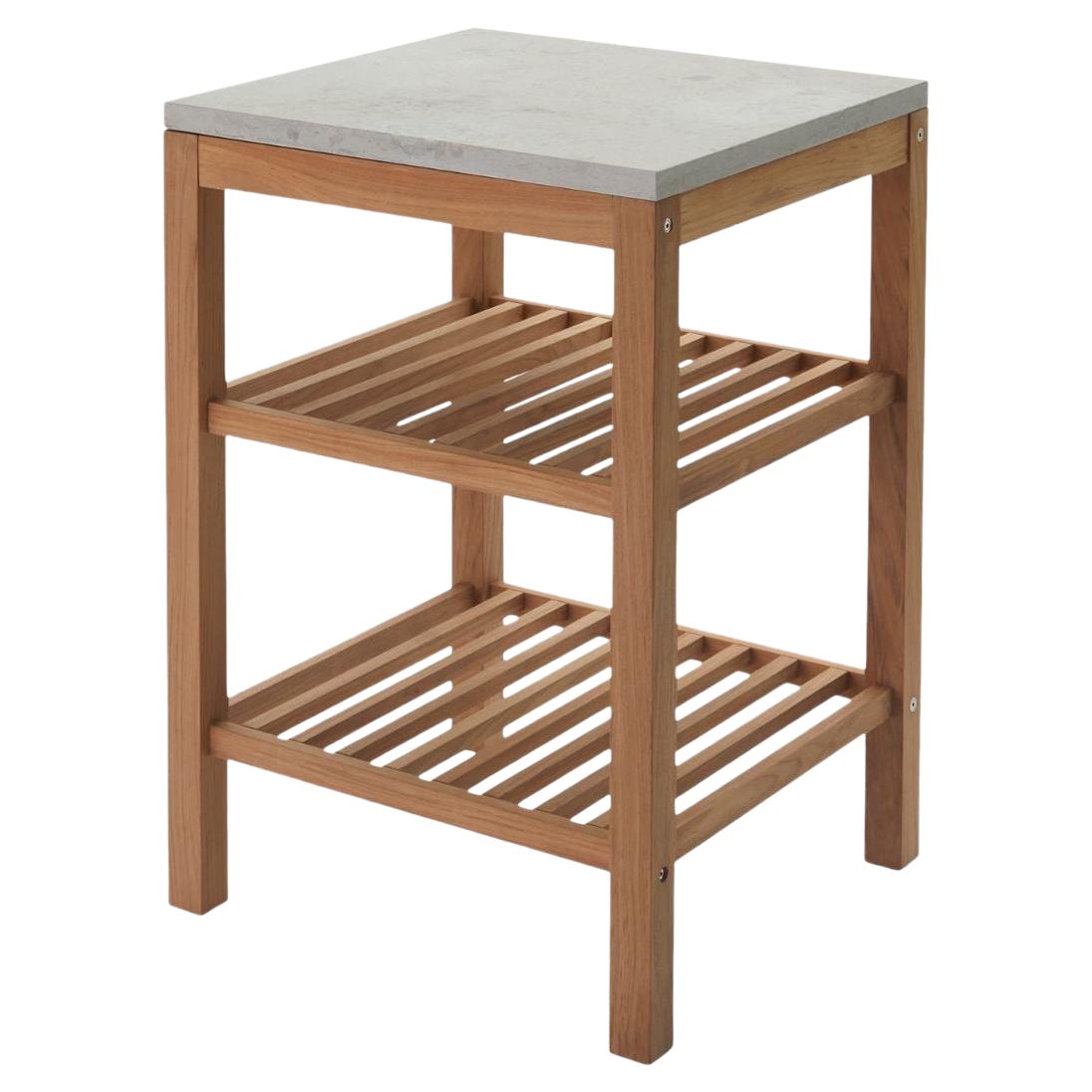 Maria Zachariae Outdoor 'Pantry Module 1' in pietra calcarea e teak per Skagerak