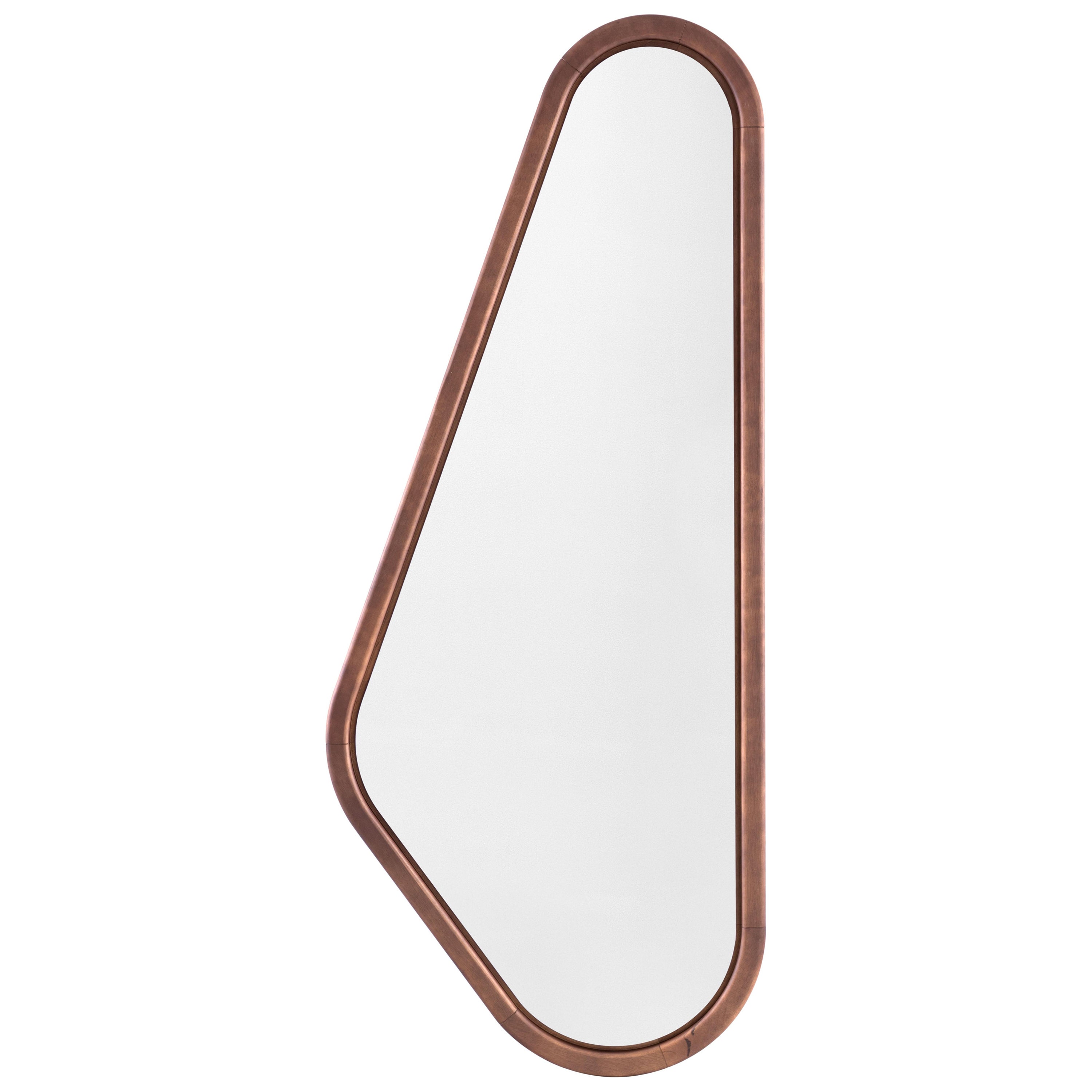 Ali Left Mirror in Walnut Wood Finish Frame Individual For Sale