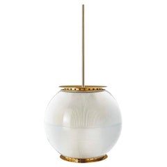 Lampe à suspension 'Doppio Vetro' en laiton et verre d'Ignazio Gardella pour Tato Italia