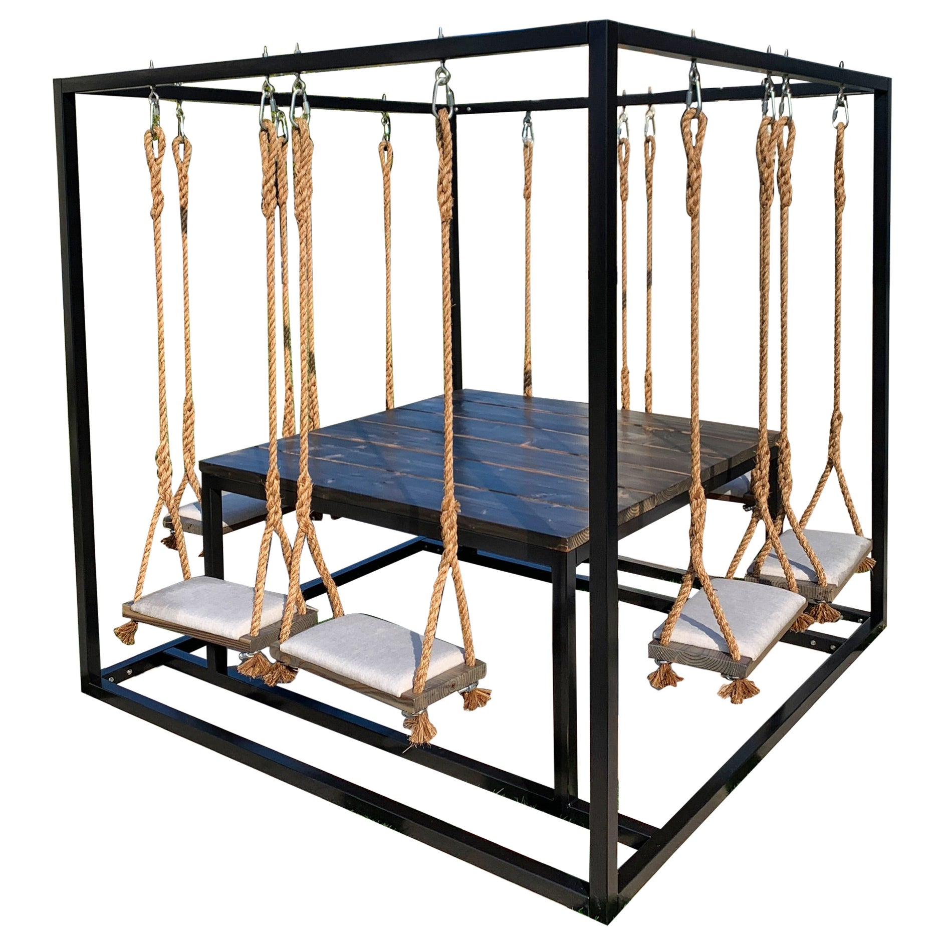 Oxidized Cedar 8-Seater Swing Table For Sale