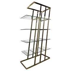 Mid-Century Modern Angled Etagere in the Milo Baughman's Style, circa 1970s