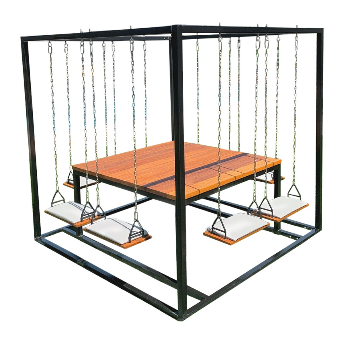 Teak Square 8-Seater Swing Table For Sale