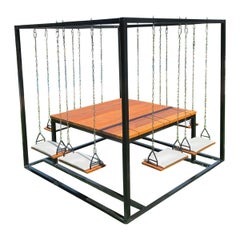 Teak Square 8-Seater Swing Table