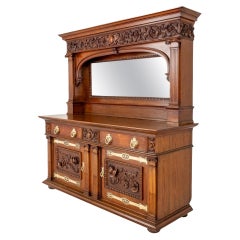 Antique Arts and Crafts Cabinet Server Oak 1890 Buffet