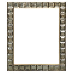 Smoky Diamond Cut Murano Mirror