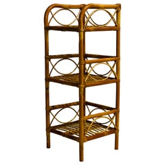 Vintage Bamboo and Rattan Petite Étagère