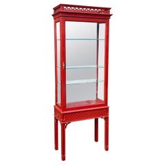 Chinese Chippendale Syle Mirrored Vitrine / Cabinet / Curio By Century Furniture