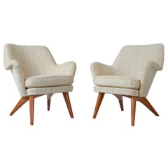 Carl Gustaf Hiort Pair of "Pedro" Armchairs in Bouclé Fabric, 1950s