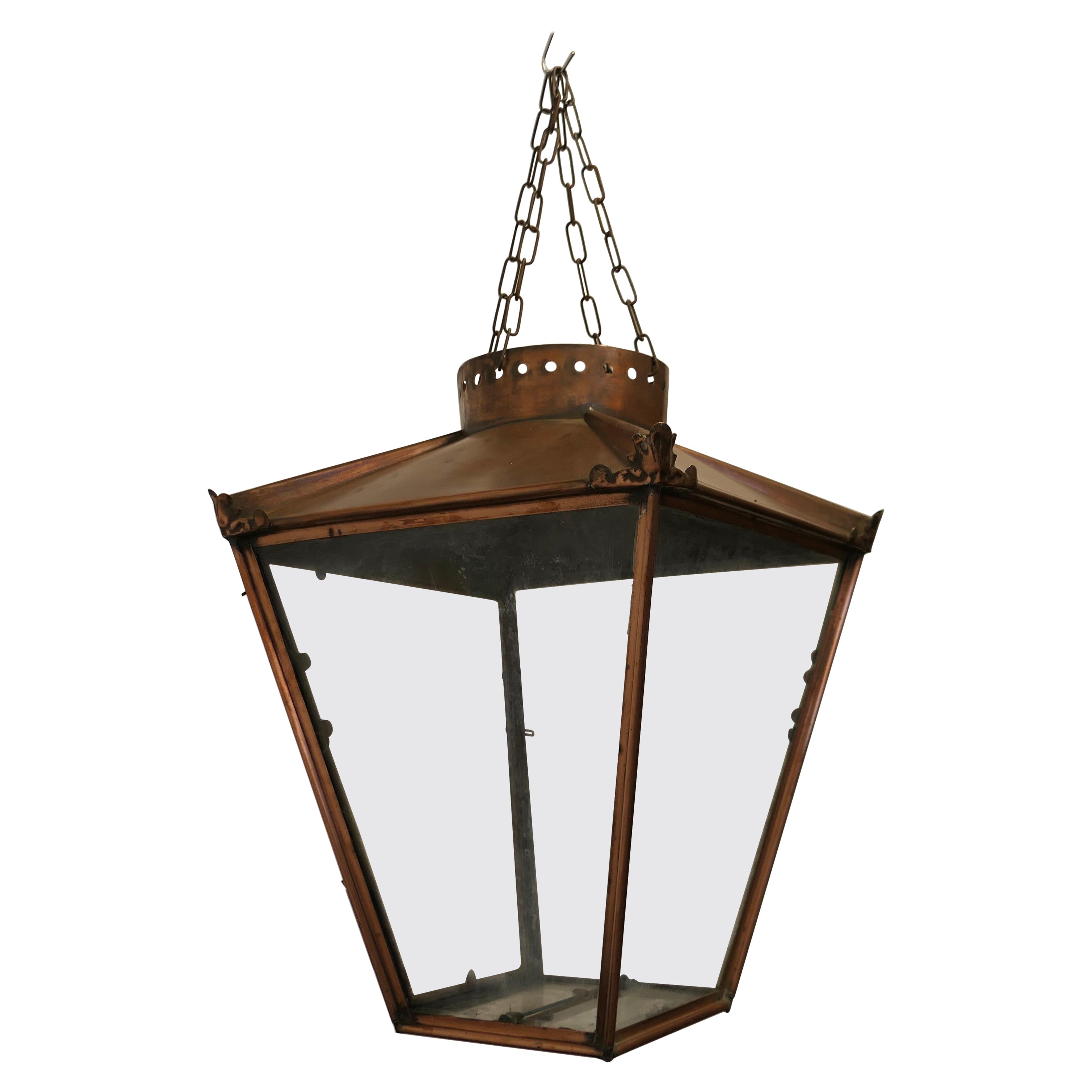 Large Copper Hanging Lantern Lampshade