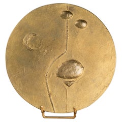Robert Couturier : "La Lune", Médaille Double Face En Bronze Dor2 circa 1960