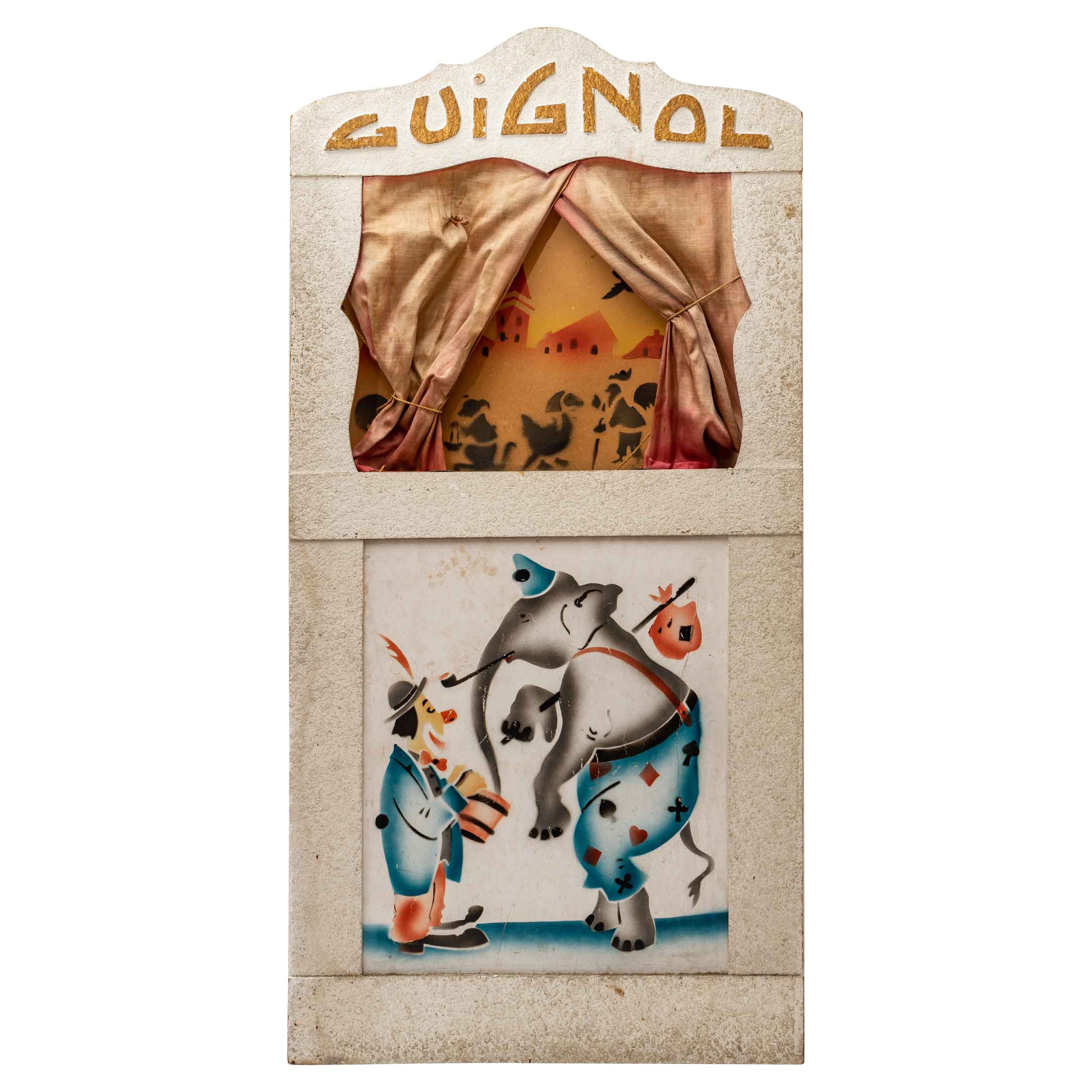 Old Castelet Or Guignol Theater, Period: Early 20th Century For Sale