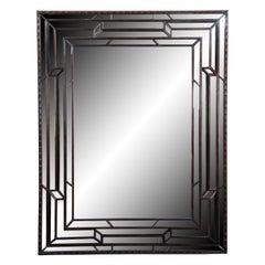 Theodore Alexander Venetian Art Deco Geometric Mahogany Pavlovsk Mirror