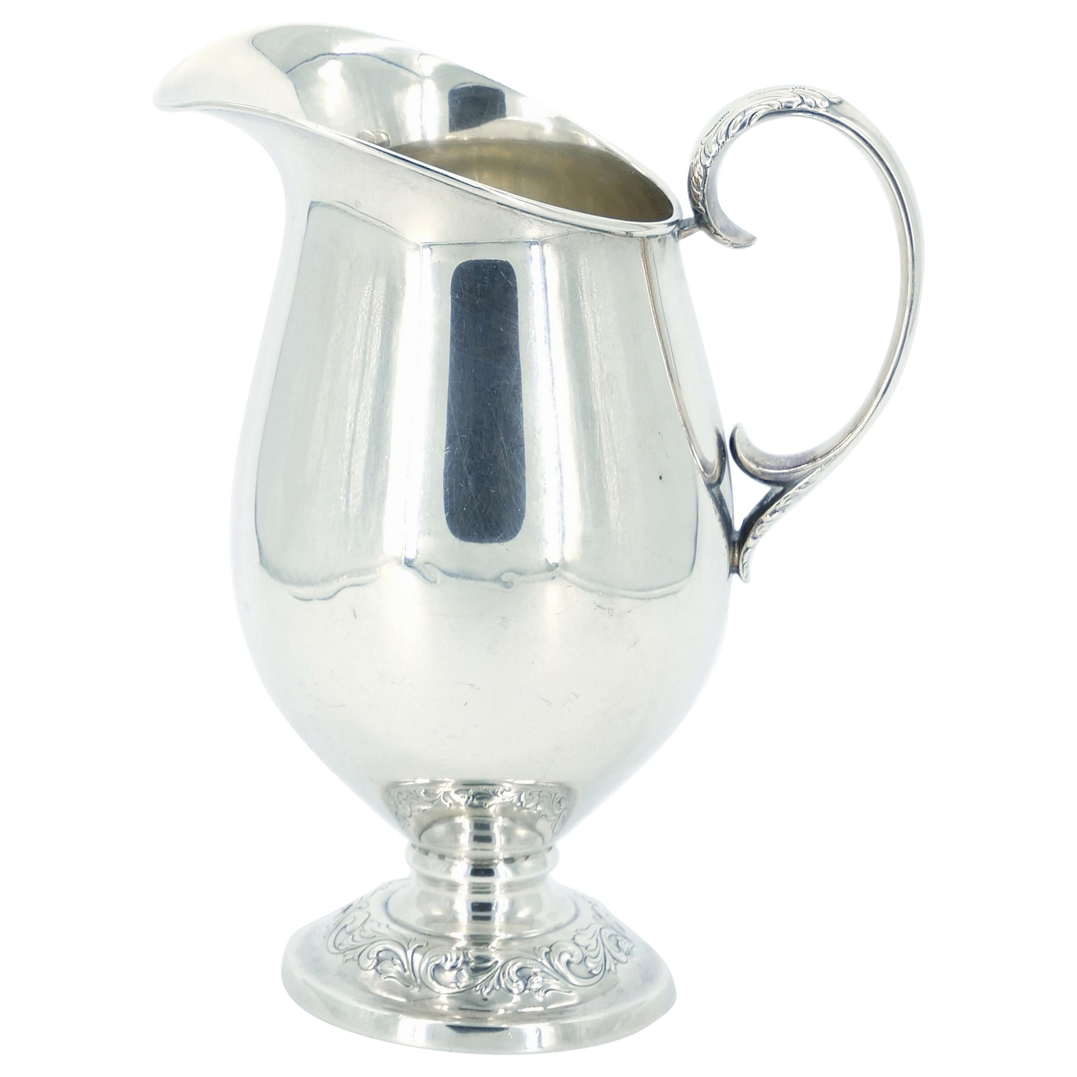 Midcentury American Sterling Silver Water Pitcher For Sale