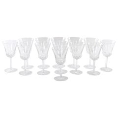 French Saint Louis Crystal Water / Wine Glass Service / 13 People