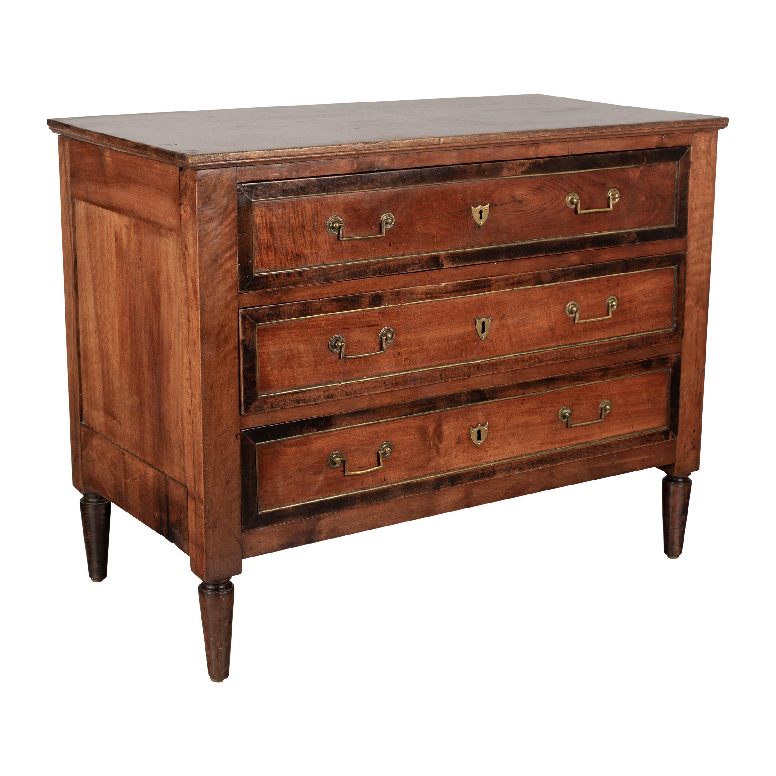 19th Century French Louis XVI Style Walnut Commode For Sale