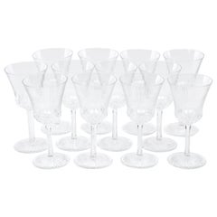 Retro French Saint Louis Crystal Water / Wine Glass Service / 12 People