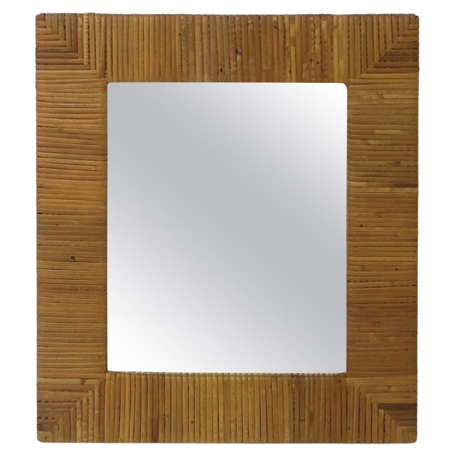 Wicker Wrapped Wall or Vanity Mirror